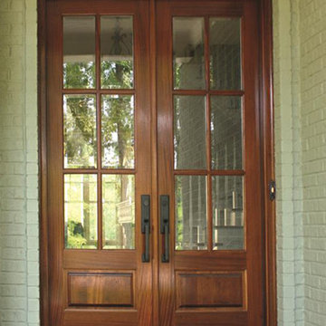 Wood Entry Doors with Divided Lite