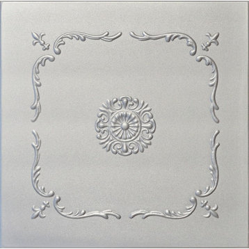 19.6"x19.6" Styrofoam Glue Up Ceiling Tiles R43, Silver