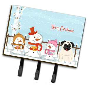 Large Carolines Treasures BB1859TH68 Snowman with Beagle Leash or Key Holder Multicolor Large Carolines Treasures BB1859TH68 Snowman with Beagle Leash or Key Holder Multicolor