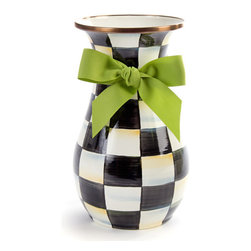 Courtly Check Enamel Vase - Tall | MacKenzie-Childs - Vases