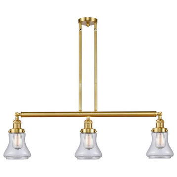 3-Light 38.75" Island Light Satin Gold -  Bulbs Included