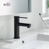 Circular X Brass Single Hole Bathroom Faucet KBF1010, Matte Black, With Drain