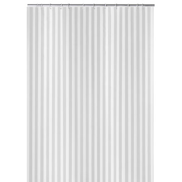 Elegant Striped Fabric Bathroom Shower Curtain, Sanna, White, Tub