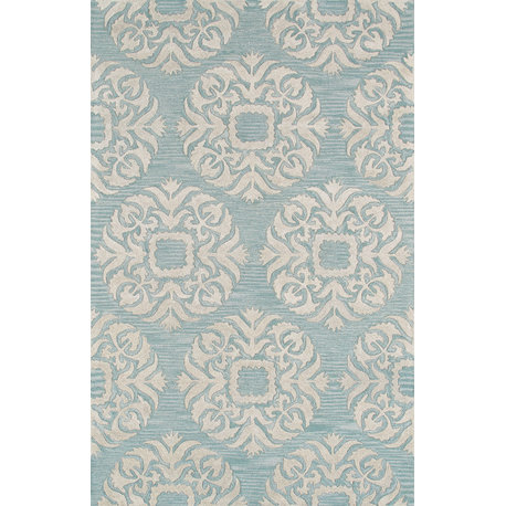 Pasargad Transitiona Collection Hand-Tufted Vsilk&wool Area Rug- 5' 0" X  8' 0"