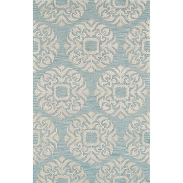 Pasargad Transitiona Collection Hand-Tufted Vsilk&wool Area Rug- 5' 0" X  8' 0"