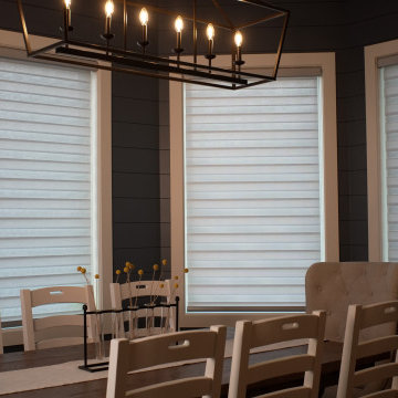 Motorized Dual Banded Shades in Rustic Modern Estate — Full Home Installation