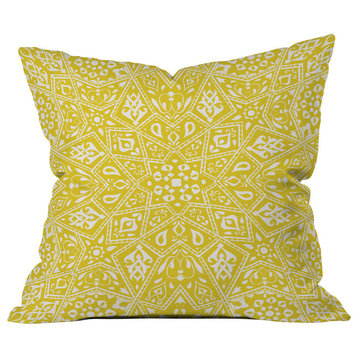 Deny Designs Aimee St Hill Amirah Yellow Outdoor Throw Pillow