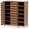 Hawthorne Collection 2-Door Shoe Storage Cabinet in Walnut