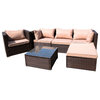 Belleze 6-Piece Outdoor Patio Furniture Set, Brown