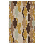 Vibe by Jaipur Living - Vibe by Jaipur Living Sade Handmade Geometric Area Rug, Brown/Gold, 10'x14' - The ultra-mod and perfectly geometric Amado collection infuses interiors with bold patterns and rich color schemes. An eclectic design and handsome brown, ocher, and sea foam colorway come together to form the Sade rug's dynamic appeal. Hand tufted of wool, this retro-inspired rug boasts cushioned looped pile for an indulgent texture underfoot.