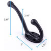 Black Coat Double Hooks Wrought Iron 5" L Wall Mount Rust Resistant Pack of 2