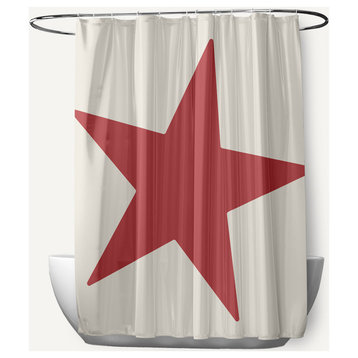 Big Star Ligonberry Red 70" w x 73" h Shower Curtain