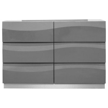 Leon Modern High Gloss Dresser in Gray
