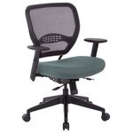 Office Star Products - Air Grid Back Gray Mesh Seat, Adjustable Arms, Seat Slider and Angled Nylon Base - Find your comfort zone. Look no further in your search for the perfect desk chair than this ergonomic office chair. The thick, padded, mesh fabric seat contours to your body, while the breathable mesh back with built in lumbar support cradles your back for all day comfort and support. Multiple adjustments such as a seat slider, pneumatic seat height, and 2-to-1 synchro tilt let you customize your seating experience so you can keep your focus on the task at hand. Plus with Greenguard Certification you can rest assured that this chair produces low chemical emissions for improved indoor air quality. Get the support you need with the Air Grid and Mesh Office Chair.