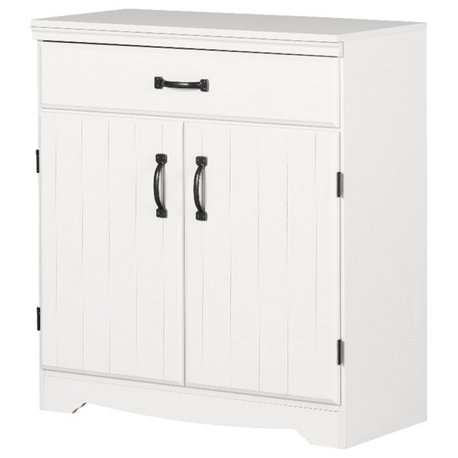 Pemberly Row 33"W Engineered Wood 1-Drawer & 2-Door Storage Cabinet in White