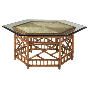 Tommy Bahama Island Estate Key Largo Cocktail Table With Glass Top