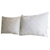 Pair of Hypoallergenic Quilted Snowflake-Patterned Microfiber Jumbo-Size Pillow