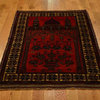 Oriental Rug, 3'X4', Hand-Knotted Old Afghan Baluch 100% Wool Rug