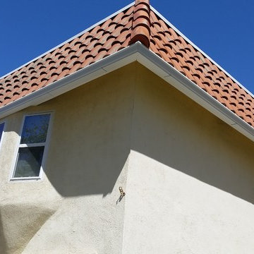 6 inch K-Style Gutters in Cerritos. Home has no Fascia Boards