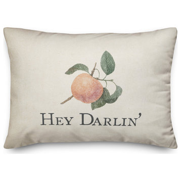 Hey Darlin Vintage Peach Pillow 14x20 Spun Poly Pillow