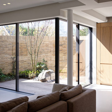 The view of the atrium garden from the living room