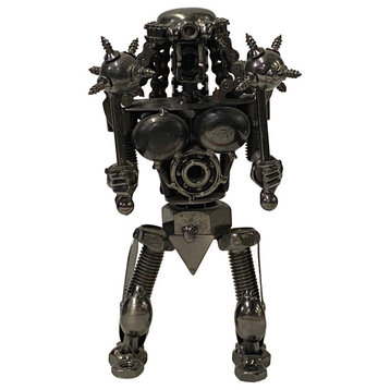 Pewter Nickel Color Metal Mechanic Robot Display Art Figure Hws2029