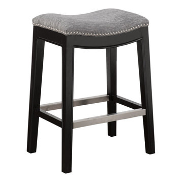 Madison Park Belfast Saddle Counter Stool, Grey
