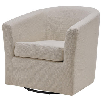 Blanche Fabric Swivel Chair, Cardiff Cream