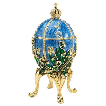 Museum Replica Russian Jeweler Valentina Faberge-Style Collectible Enameled Egg