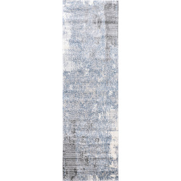 nuLOOM Alice Abstract Waterfall Rug, Blue 2' 6" x 6'