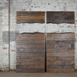 Rustic Style Barn Doors with clear resin inlay - Living Room Furniture