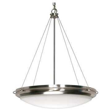 Nuvo Polaris 3-Light Brushed Nickel Opal Frosted Glass Pendant/Chandelier