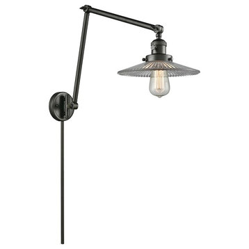 Innovations 1-Light Halophane Double Swing Arm, Oiled Rubbed Bronze