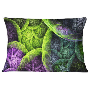 Green Pink Colorful Clouds Abstract Throw Pillow, 12"x20"