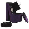 9" Purple Iridescent Velvet High Heel Shoe Hidden Jewelry Box