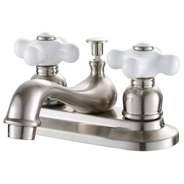 Hardware House Two Handle Lavatory Faucet, Satin Nickel