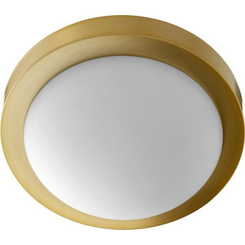 11" Contempo Ceiling Flush Mount, Aged Brass
