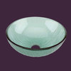 Round Vessel Sink Mini Branch Textured, Frosted Clear Glass Renovators Supply, Green
