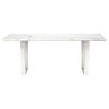 Lazzaro Dining Table White Marble Top Polished Stainless
