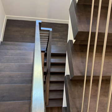Project #137 | Maple Staircase with Stainless Steel Railing