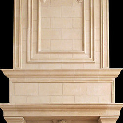 Caledon Mantel with Arched Firebox Surround and Overmantel - Fireplace Mantels