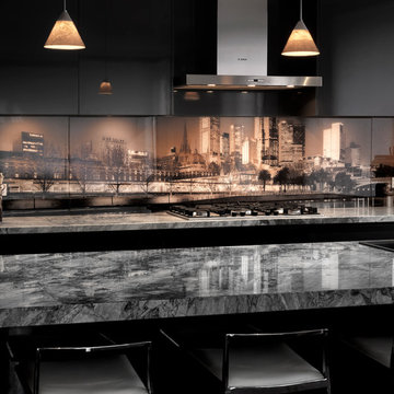 VR Art Glass Kitchen Splashback - Melbourne Skyline