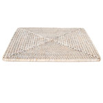 Artifacts Trading Company - Artifacts Rattan™ Square Placemat, White Wash, Small - Our handwoven rattan square placemats offer a great way to both decorate and protect your table.