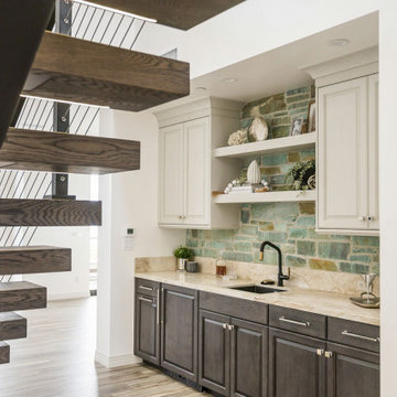 Built In Bar with Green Tile Accent Wall in San Diego, CA