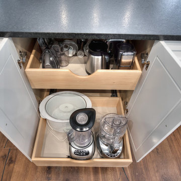 White and Earthy Clutter Free Kitchen