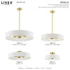 Venlo 5 Light Satin Brass With Shiny White Accents Large Drum Pendant
