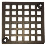 Designer Drains - Square Shower Drain |  Geometric Squares No. 7 | Made to fit Kerdi Schluter, Oil Rubbed Bronze - Square Shower Drain | Grate Replacement made to fit Schluter-Kerdi | Geometric Squares No.7 Design by Designer Drains.  Measures - 3.6 Inches x 3.6 Inches Square with 4-1/4 Inches Center to Center Fastening Holes. Oil Rubbed Bronze.  Matching Screws Included.