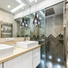 Funky Bathroom w/ multi colour tile