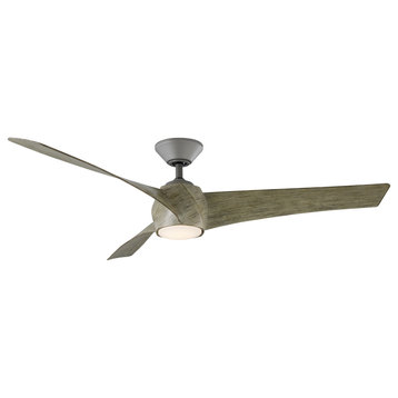 Twirl 58" Indoor/Outdoor Smart Ceiling Fan, Graphite Weathered, 2700K Light Kit