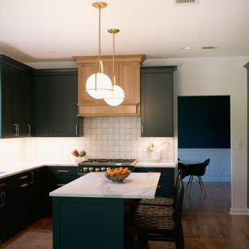 Modern Green Cabinets with Big Chill